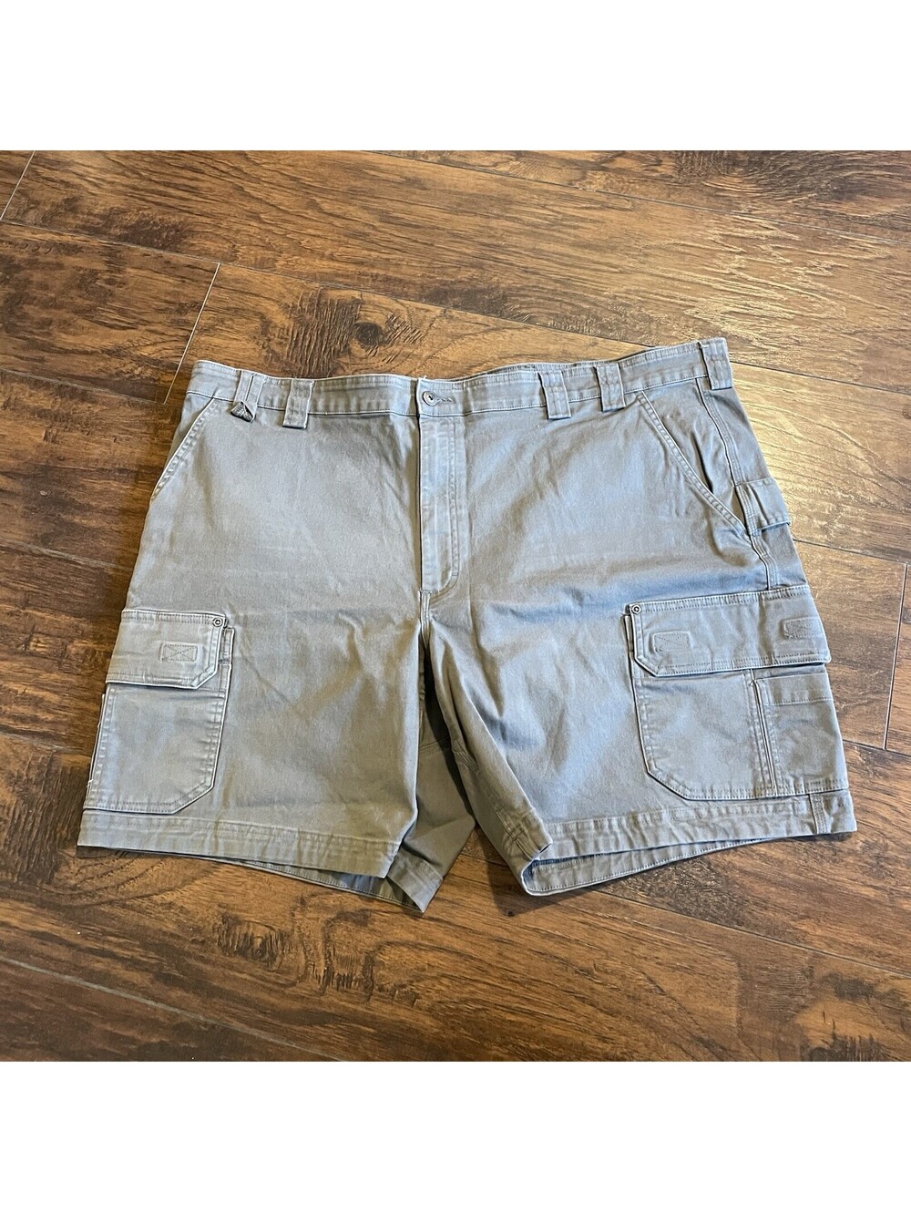 Duluth Trading Shorts Mens 48 Gray Cargo Canvas Utility Workwear Heavy Duty